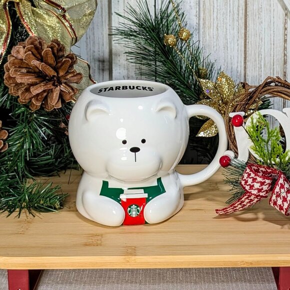 NEW Starbucks Bearista 2025 Bear Christmas Mug 12oz Holiday Coffee Cup Exclusive - Picture 1 of 5